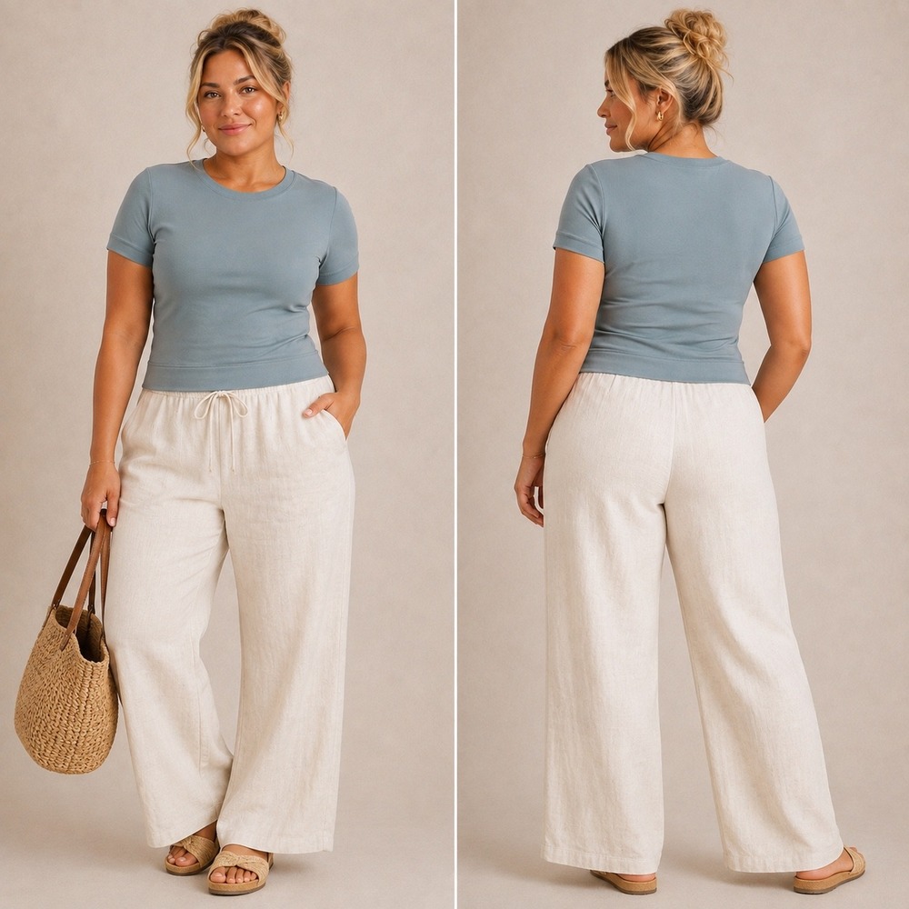 SKIMS Summer Mesh T-Shirt Sky 4X (Fits 2X/3X)